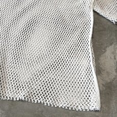 画像6: WHITE COLOR MESH DESIGN S/S TEE / Mens L (6)