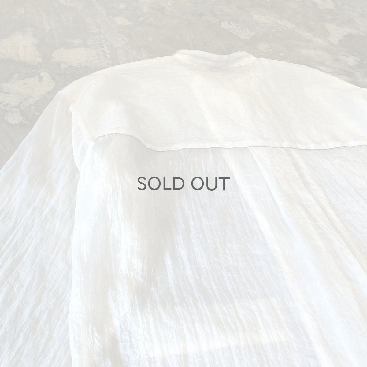 画像9: CHINA BUTTON STAND COLLAR SHEER L/S SHIRT / Mens L (9)