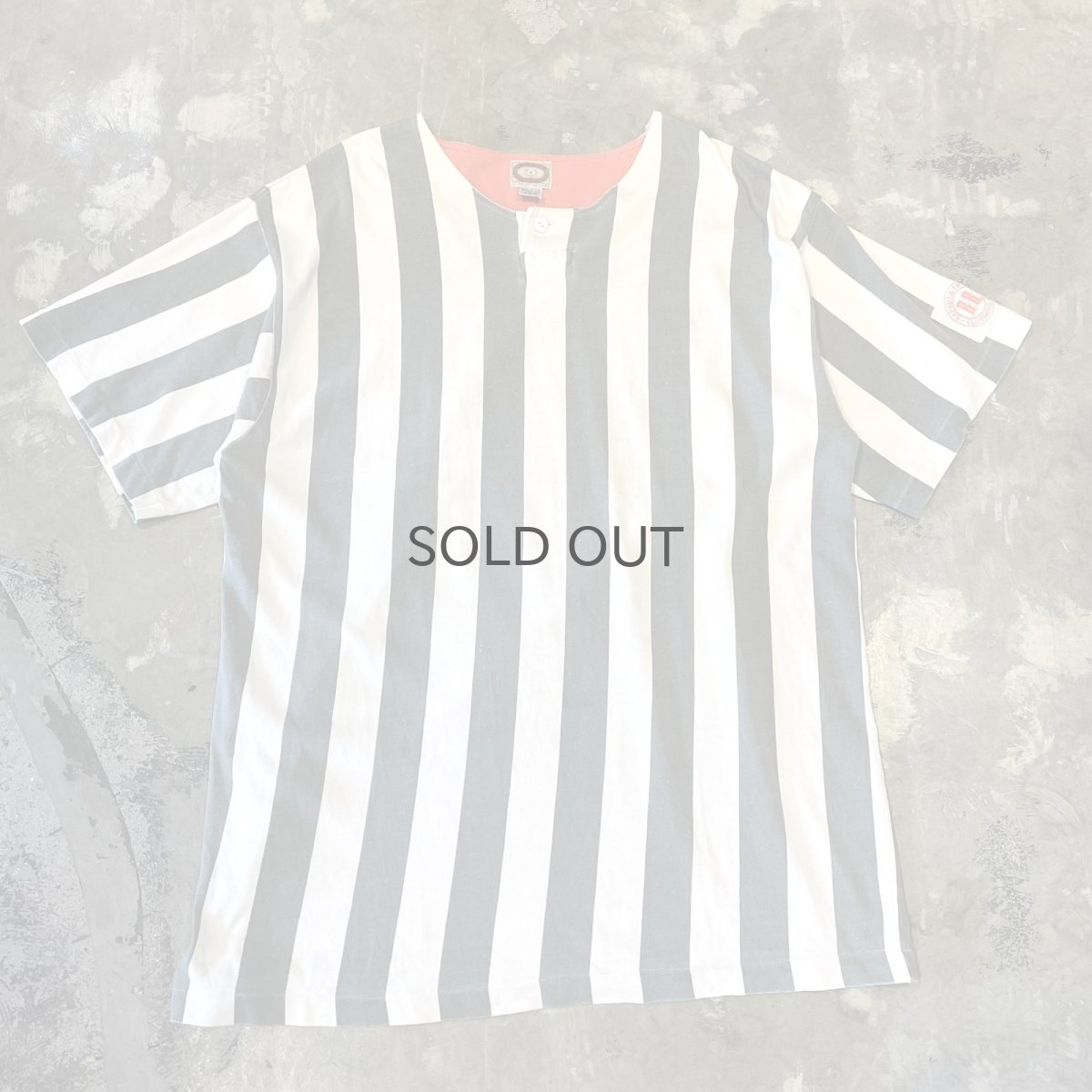 画像1: 90's【BANANA REPUBLIC】STRIPE PATTERN PULLOVER S/S TOPS / Mens L(XL) (1)