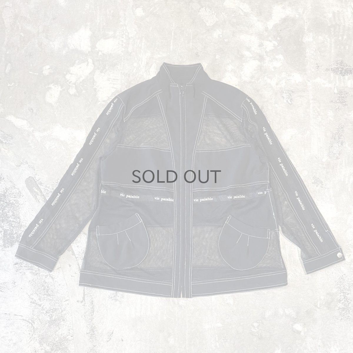 画像1: MESH SWITCHED HI-NECK ZIP UP JACKET / Mens L (1)