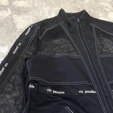 画像3: MESH SWITCHED HI-NECK ZIP UP JACKET / Mens L (3)