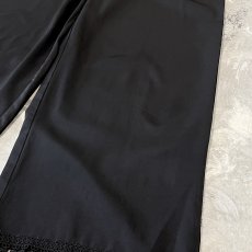 画像6: BLACK COLOR DOWN FRINGES WIDE SILHOUETTE PANTS / W30~ (6)