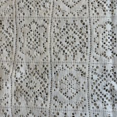 画像12: PUNCHING LACE PATCHWORK DESIGN HALF ZIP UP S/S POLO TOPS / Ladies L (12)