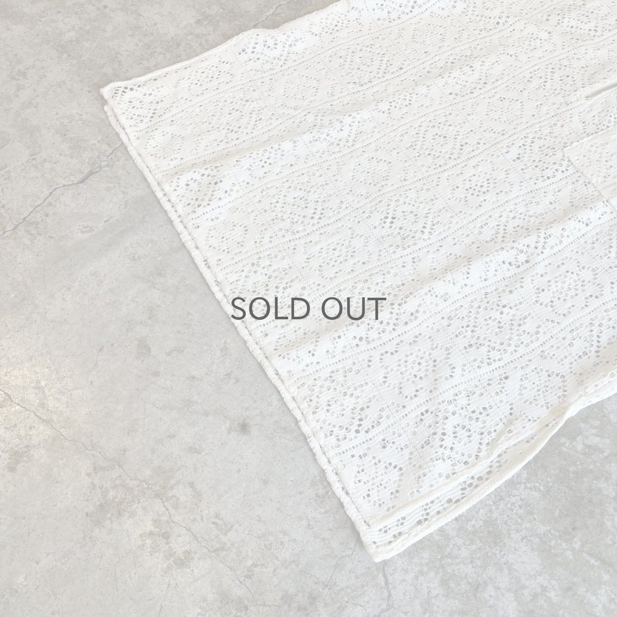 画像4: PUNCHING LACE PATCHWORK DESIGN HALF ZIP UP S/S POLO TOPS / Ladies L (4)