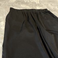 画像3: BLACK COLOR DOWN FRINGES WIDE SILHOUETTE PANTS / W30~ (3)