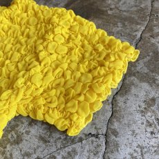 画像6: YELLOW COLOR EMBOSS POPCORN DESIGN S/S TOPS / Ladies S~M (6)