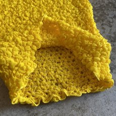 画像5: YELLOW COLOR EMBOSS POPCORN DESIGN S/S TOPS / Ladies S~M (5)