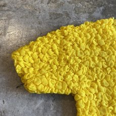 画像4: YELLOW COLOR EMBOSS POPCORN DESIGN S/S TOPS / Ladies S~M (4)
