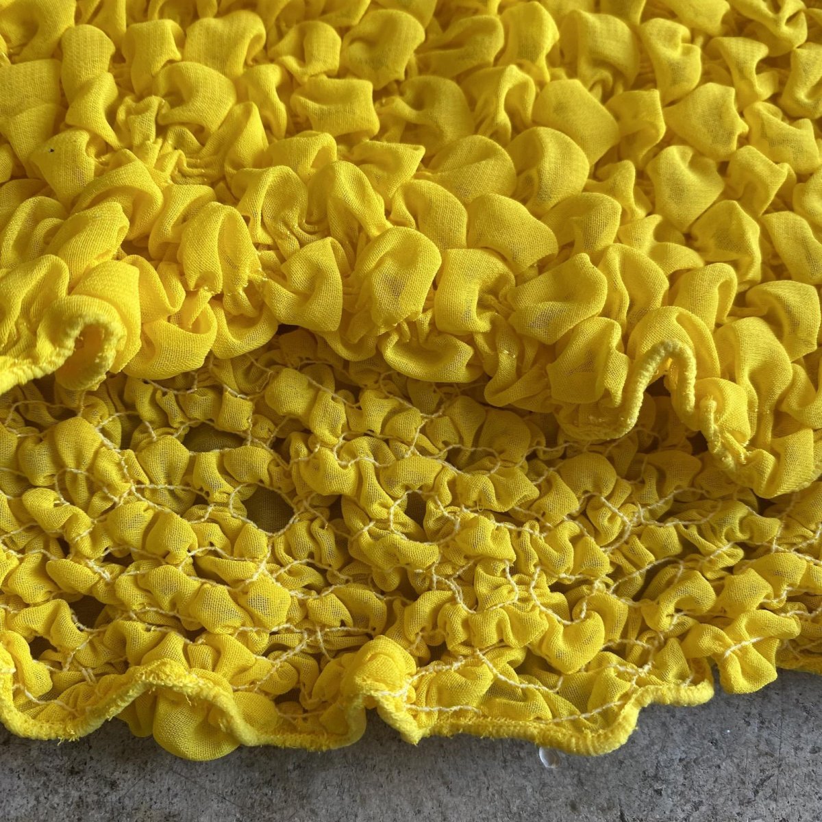 画像7: YELLOW COLOR EMBOSS POPCORN DESIGN S/S TOPS / Ladies S~M (7)