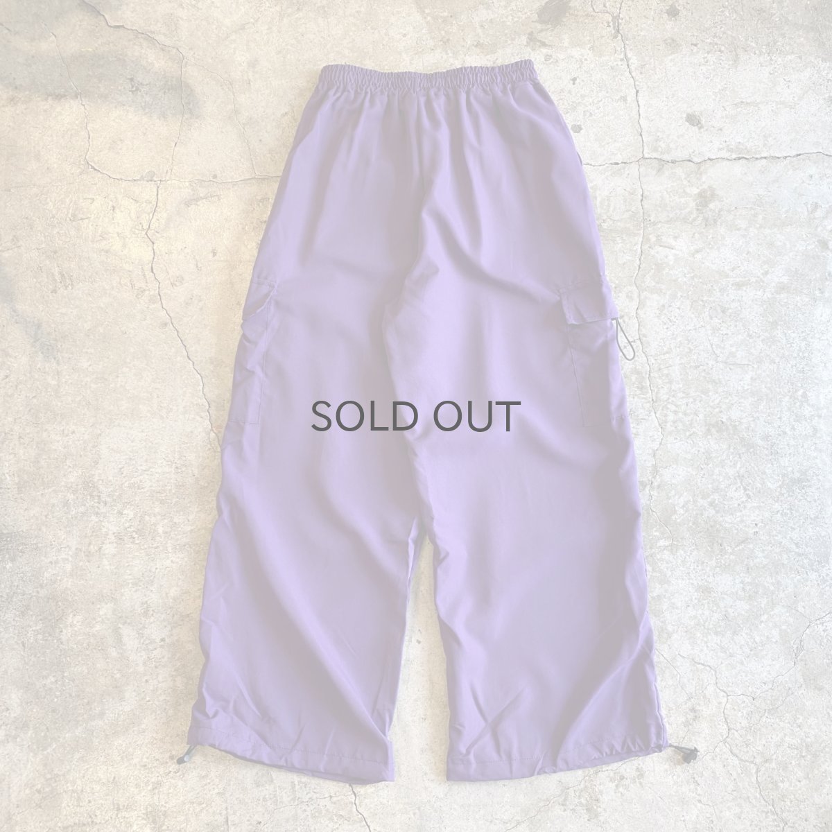 画像2: DRAW CORD PURPLE COLOR DESIGN CARGO PANTS / FREE~W37 (2)