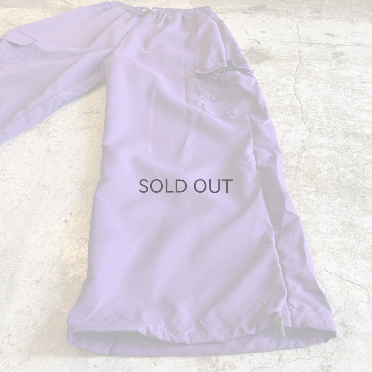 画像9: DRAW CORD PURPLE COLOR DESIGN CARGO PANTS / FREE~W37 (9)