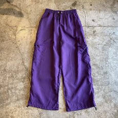 画像1: DRAW CORD PURPLE COLOR DESIGN CARGO PANTS / FREE~W37 (1)