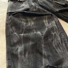 画像7: 【WONDERGROUND】BIG CARGO POCKET WIDE DENIM PANTS / BLACK / OS (7)