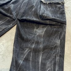 画像6: 【WONDERGROUND】BIG CARGO POCKET WIDE DENIM PANTS / BLACK / OS (6)