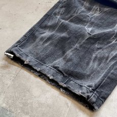 画像8: 【WONDERGROUND】BIG CARGO POCKET WIDE DENIM PANTS / BLACK / OS (8)