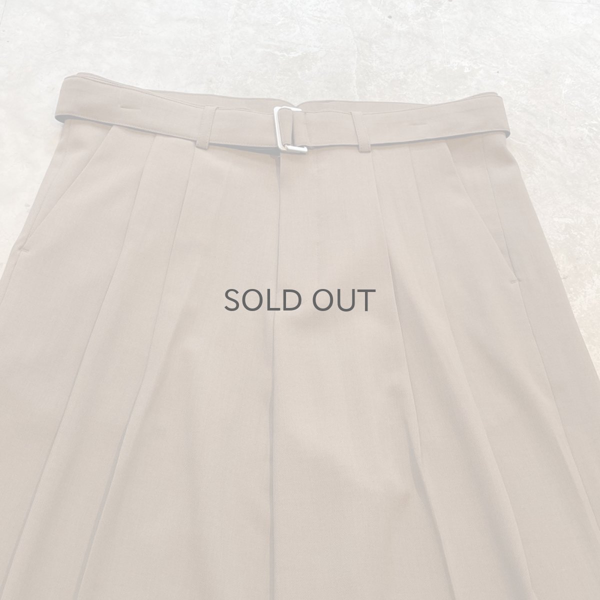 画像10: 【WONDERGROUND】2TUCK WIDE SILHOUETTE BELTED SLACKS / BROWN / OS (10)