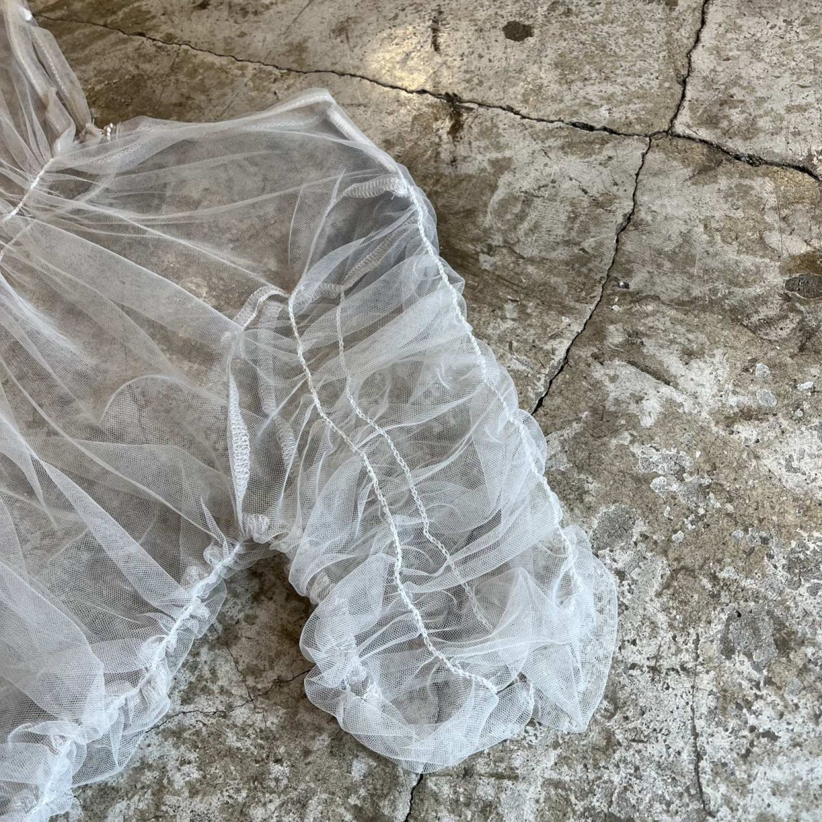 画像10: GATHER DESIGN TULLE SHEER S/S TOPS / Ladies M (10)