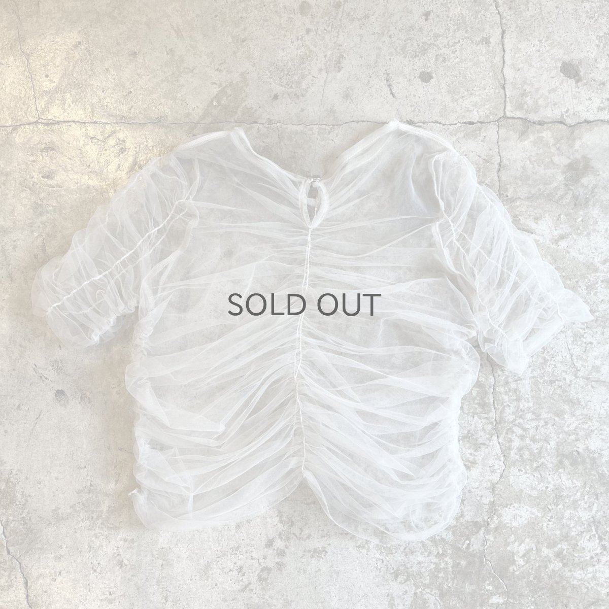 画像2: GATHER DESIGN TULLE SHEER S/S TOPS / Ladies M (2)