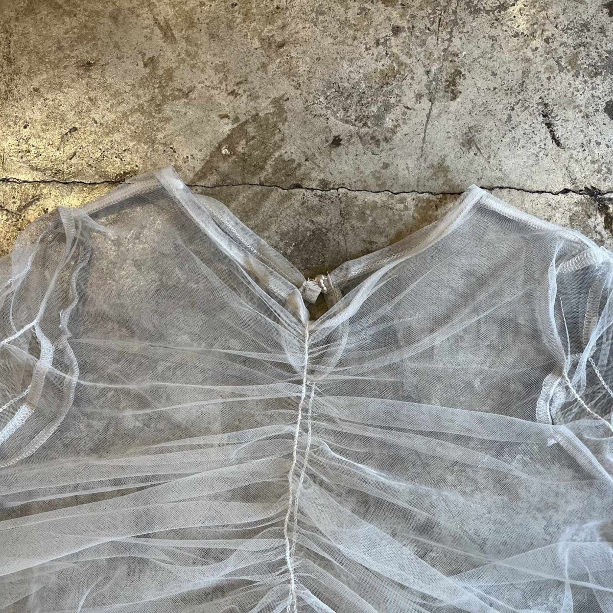 画像7: GATHER DESIGN TULLE SHEER S/S TOPS / Ladies M (7)