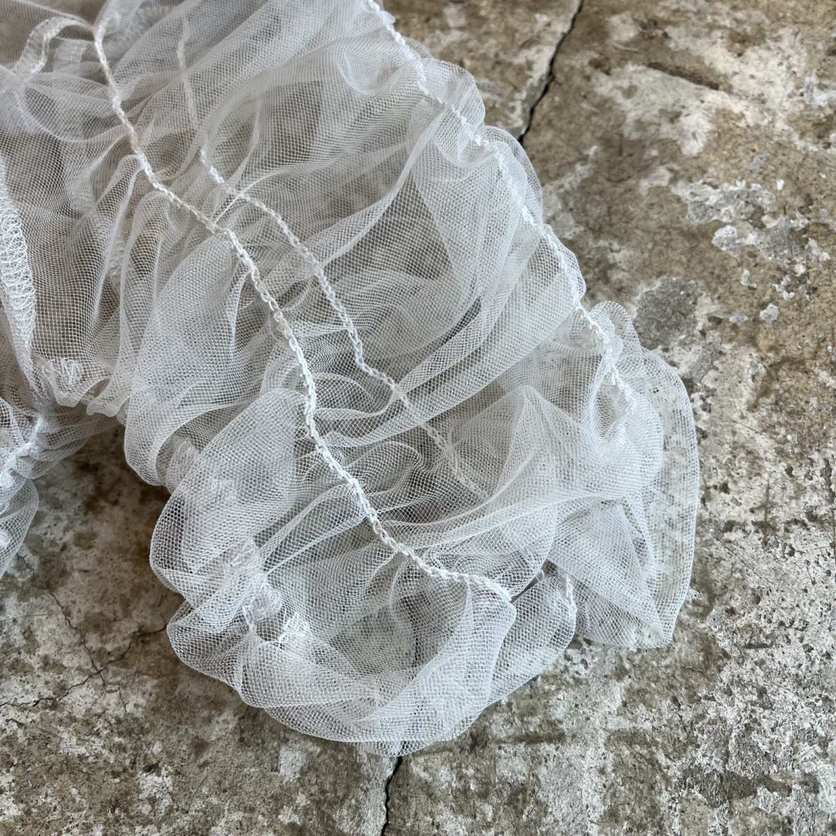 画像5: GATHER DESIGN TULLE SHEER S/S TOPS / Ladies M (5)