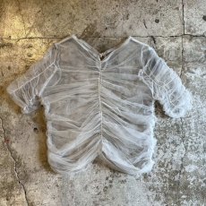画像1: GATHER DESIGN TULLE SHEER S/S TOPS / Ladies M (1)