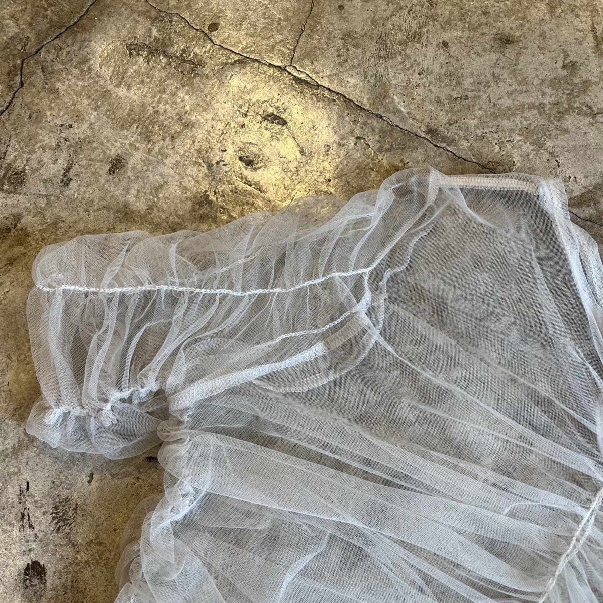 画像8: GATHER DESIGN TULLE SHEER S/S TOPS / Ladies M (8)