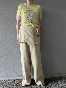 画像14: GATHER DESIGN TULLE SHEER S/S TOPS / Ladies M (14)