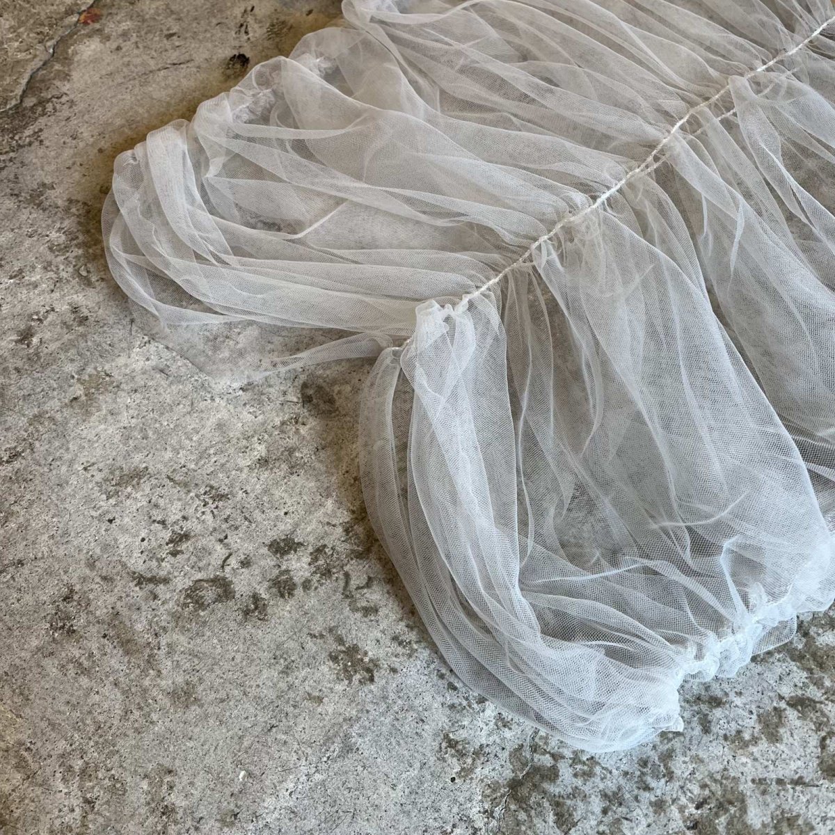 画像4: GATHER DESIGN TULLE SHEER S/S TOPS / Ladies M (4)