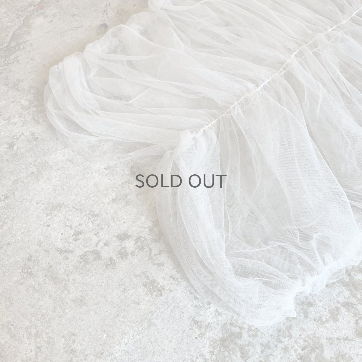 画像4: GATHER DESIGN TULLE SHEER S/S TOPS / Ladies M (4)