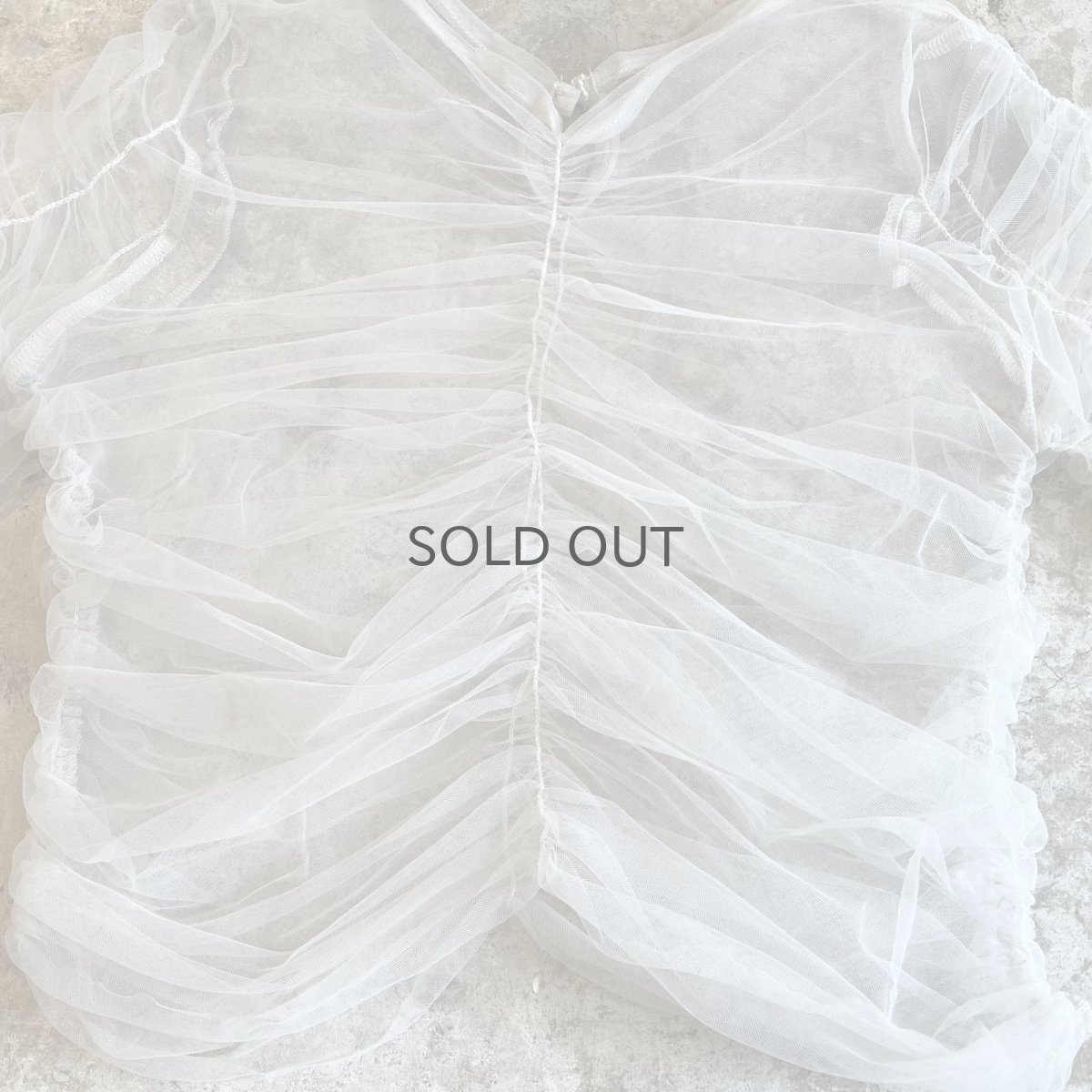 画像9: GATHER DESIGN TULLE SHEER S/S TOPS / Ladies M (9)