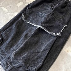 画像9: 【WONDERGROUND】BIG CARGO POCKET WIDE DENIM DARGO PANTS / BLACK / OS (9)