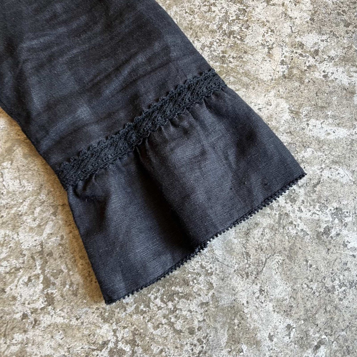 画像6: FRONT DOUBLE LACE RIBBON DESIGN LINEN SHROT JACKET / Ladies S (6)