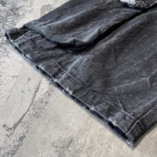 画像7: 【WONDERGROUND】BIG CARGO POCKET WIDE DENIM DARGO PANTS / BLACK / OS (7)