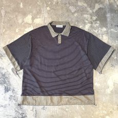 画像1: 【WONDERGROUND】BORDER PATTERN HSL BUTTON DRAW CODE S/S SHIRT / OS (1)