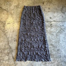 画像1: GREY COLOR MESH FRILL TIERED DESIGN LONG SKIRT / W22~W29 (1)