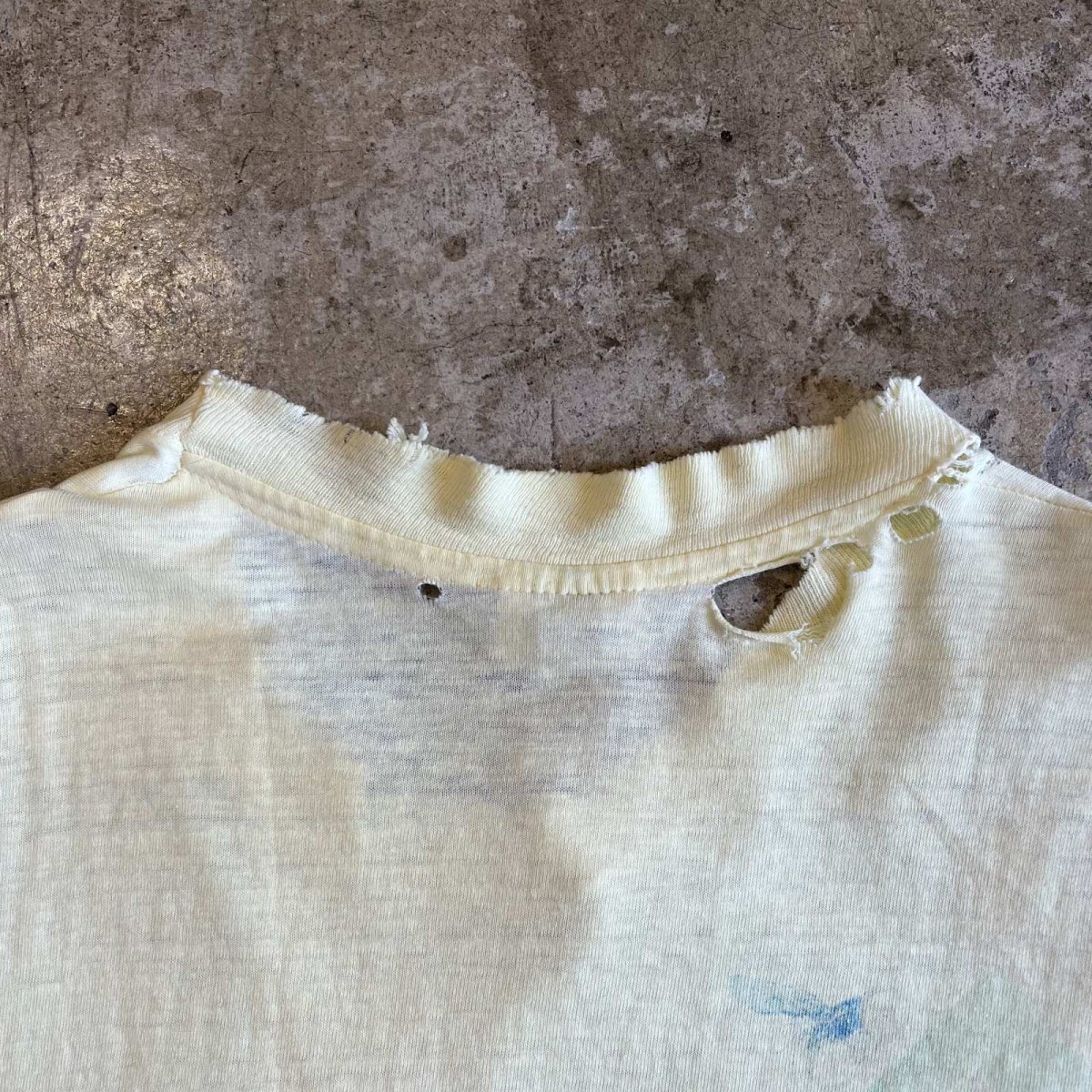 画像10: 70's BOTH SIDES COMPANY PRINTED DAMAGE DESIGN COLOR S/S TEE / Ladies M(38~40) / MADE IN USA (10)