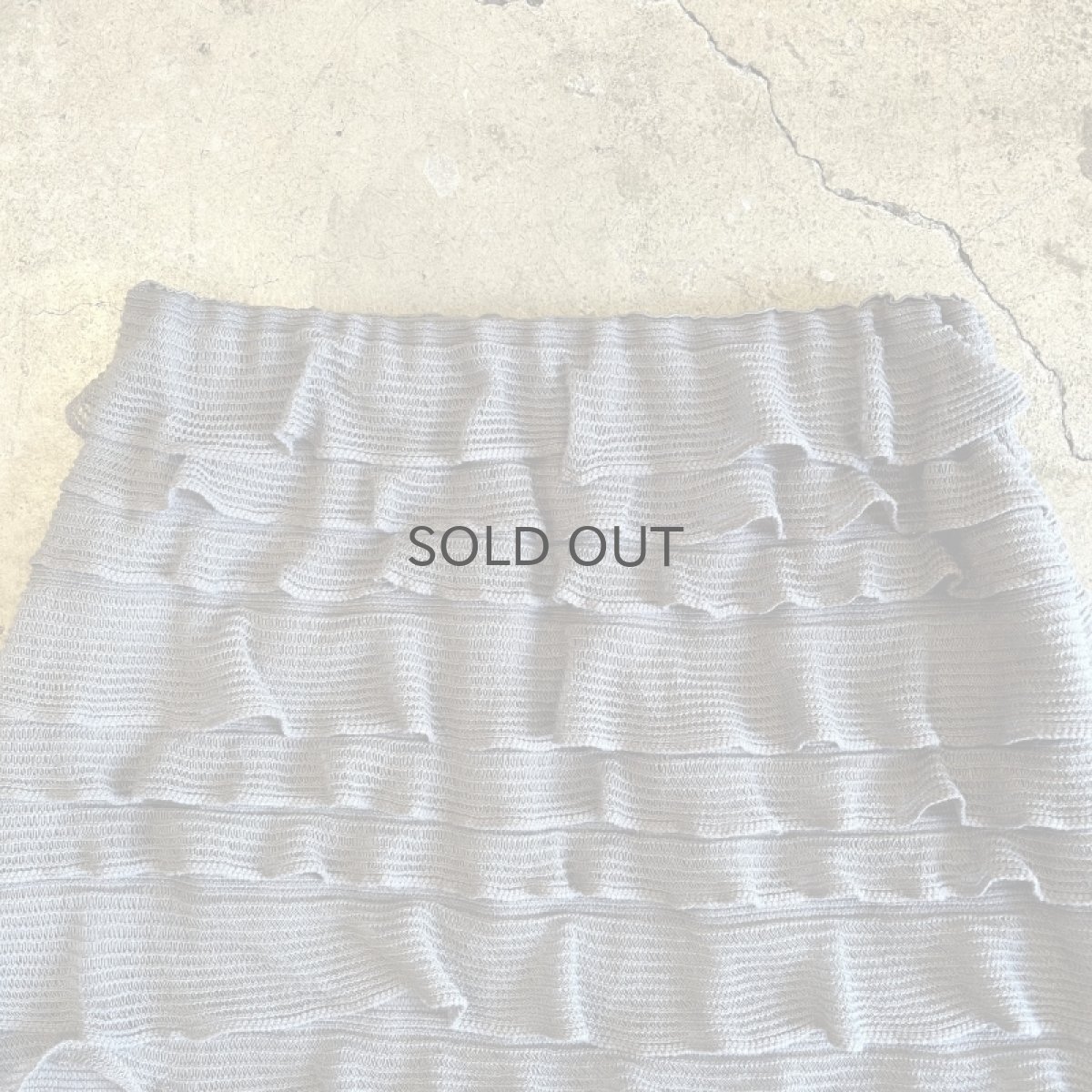 画像7: GREY COLOR MESH FRILL TIERED DESIGN LONG SKIRT / W22~W29 (7)