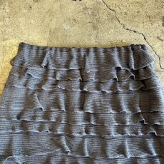 画像7: GREY COLOR MESH FRILL TIERED DESIGN LONG SKIRT / W22~W29 (7)