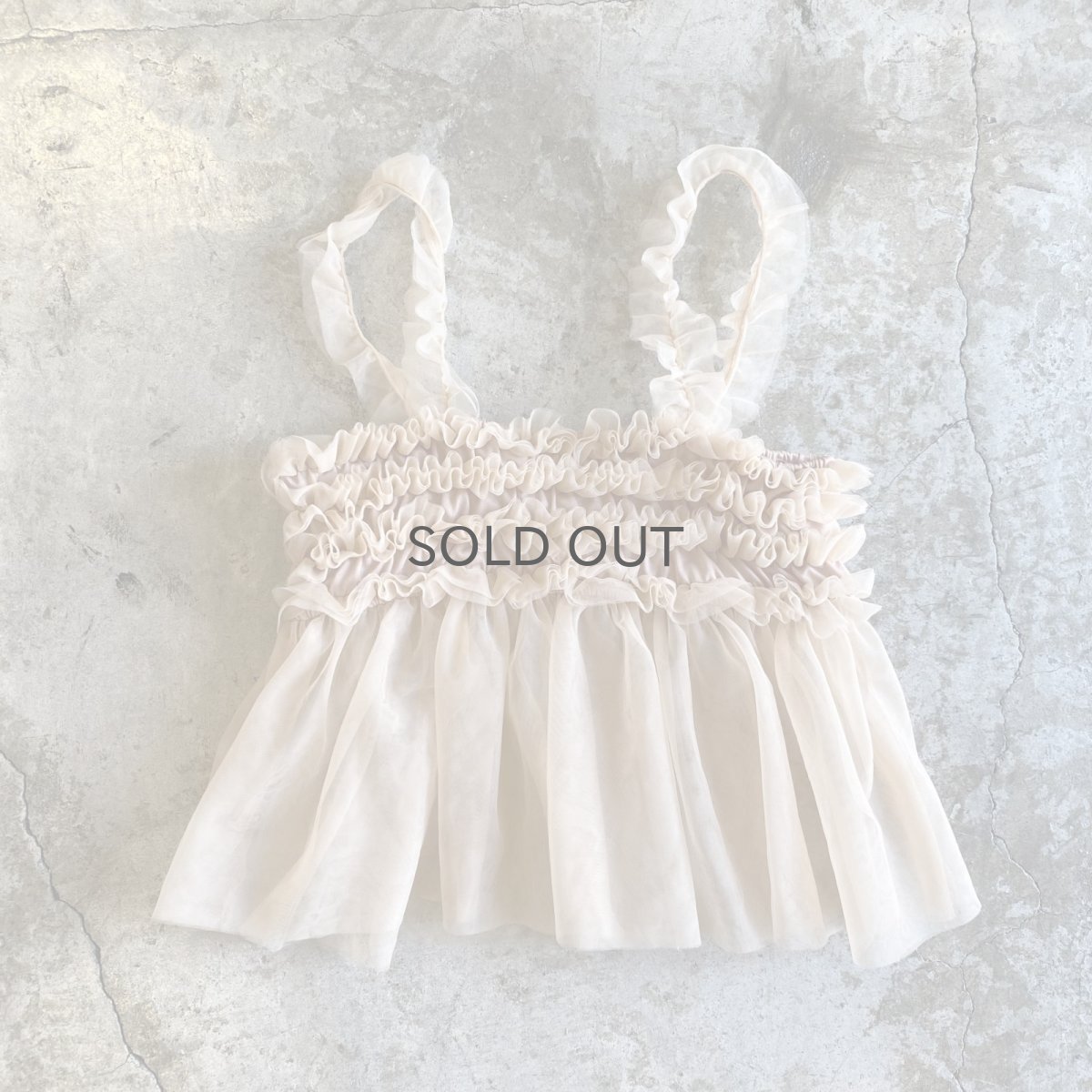 画像2: PALE TONE COLOR TULLE FRILL DESIGN CAMISOLE / FREE (2)