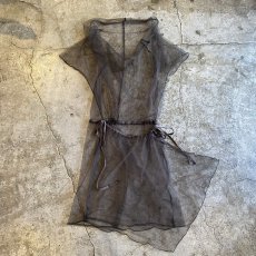 画像1: WRAP DESIGN TULLE LONG TOPS / Ladies M (1)