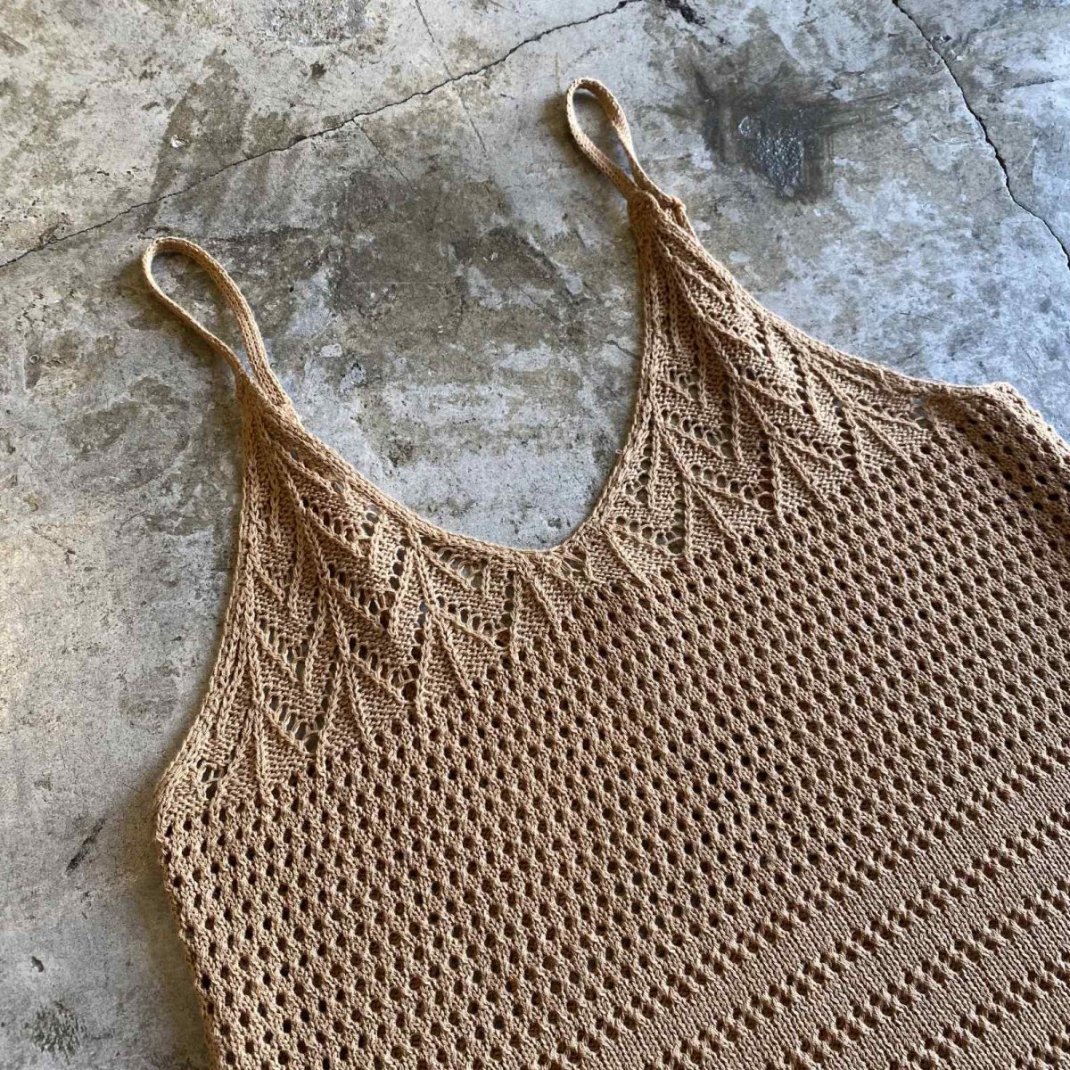 画像3: BEIGE COLOR CROCHET DESIGN CAMISOLE / Ladies M (3)