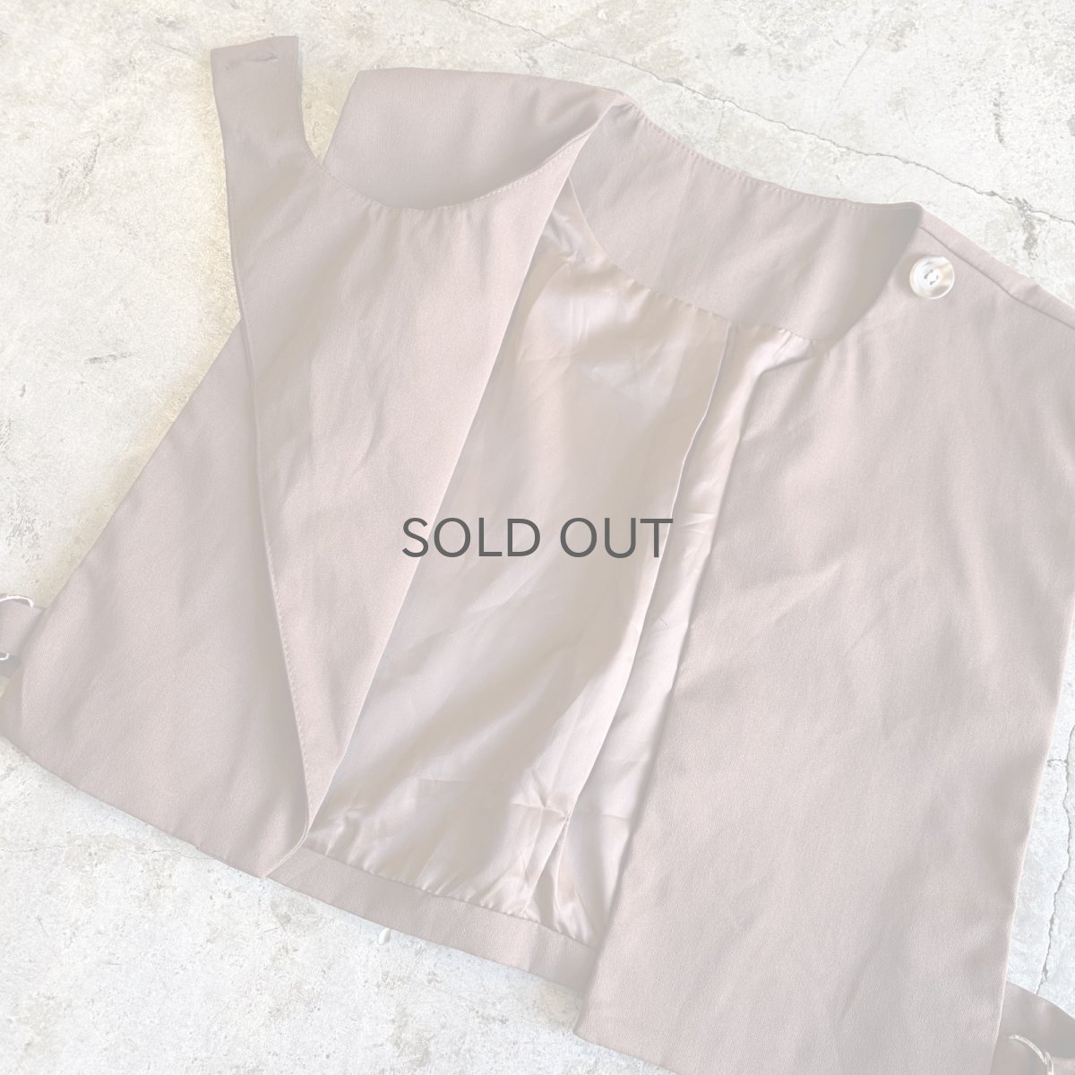 画像7: BROWN COLOR SIDE SLIT BELT DESIGN VEST / Ladies M (7)