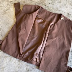 画像7: BROWN COLOR SIDE SLIT BELT DESIGN VEST / Ladies M (7)