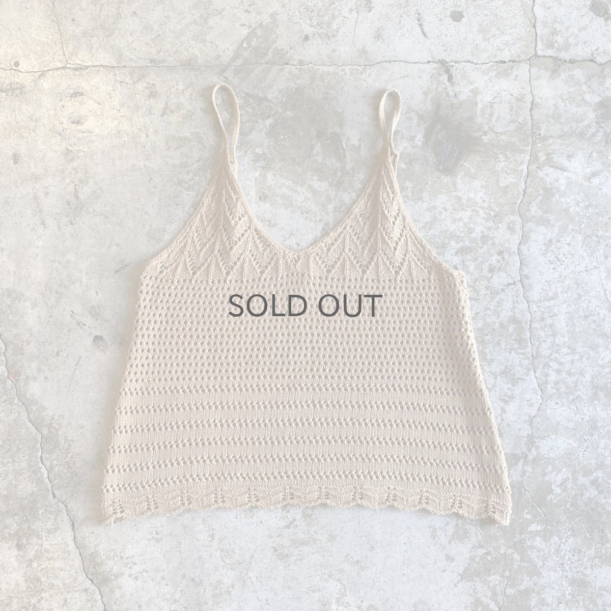 画像1: BEIGE COLOR CROCHET DESIGN CAMISOLE / Ladies M (1)
