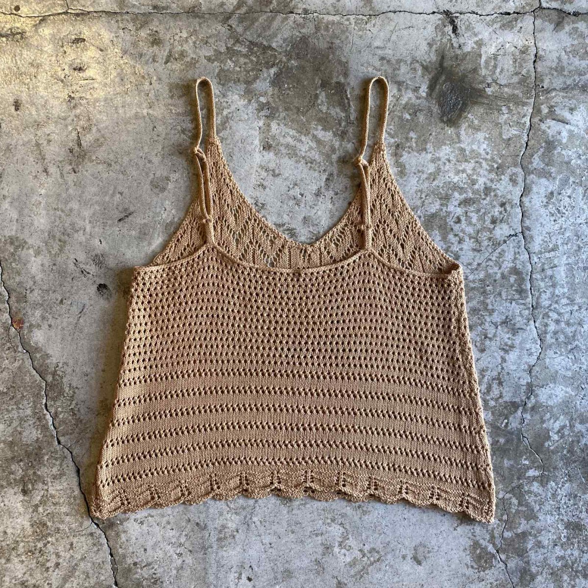 画像2: BEIGE COLOR CROCHET DESIGN CAMISOLE / Ladies M (2)