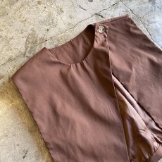 画像3: BROWN COLOR SIDE SLIT BELT DESIGN VEST / Ladies M (3)