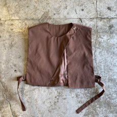 画像1: BROWN COLOR SIDE SLIT BELT DESIGN VEST / Ladies M (1)