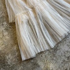画像3: IVORY COLOR TIERED DESIGN  SHEER TULLE LONG SKIRT / ~W34 (3)