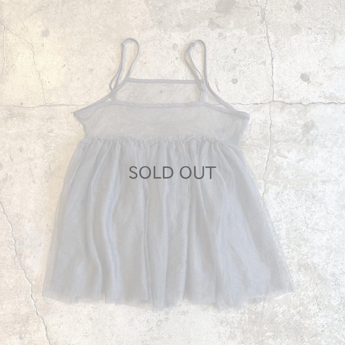 画像2: DOWN FRILL DESIGN GREY COLOR DOUBLE TULLE CAMISOLE / Ladies M (2)
