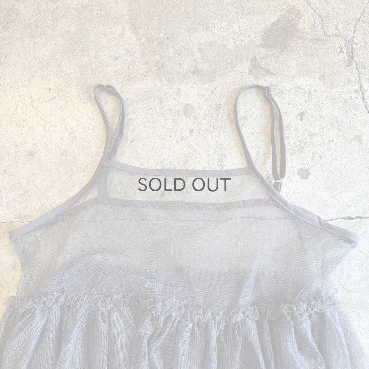 画像6: DOWN FRILL DESIGN GREY COLOR DOUBLE TULLE CAMISOLE / Ladies M (6)